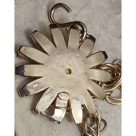 Vintage Weiss Sunny Daisy Enamel Chain Link Belt Necklace Rare main image 6